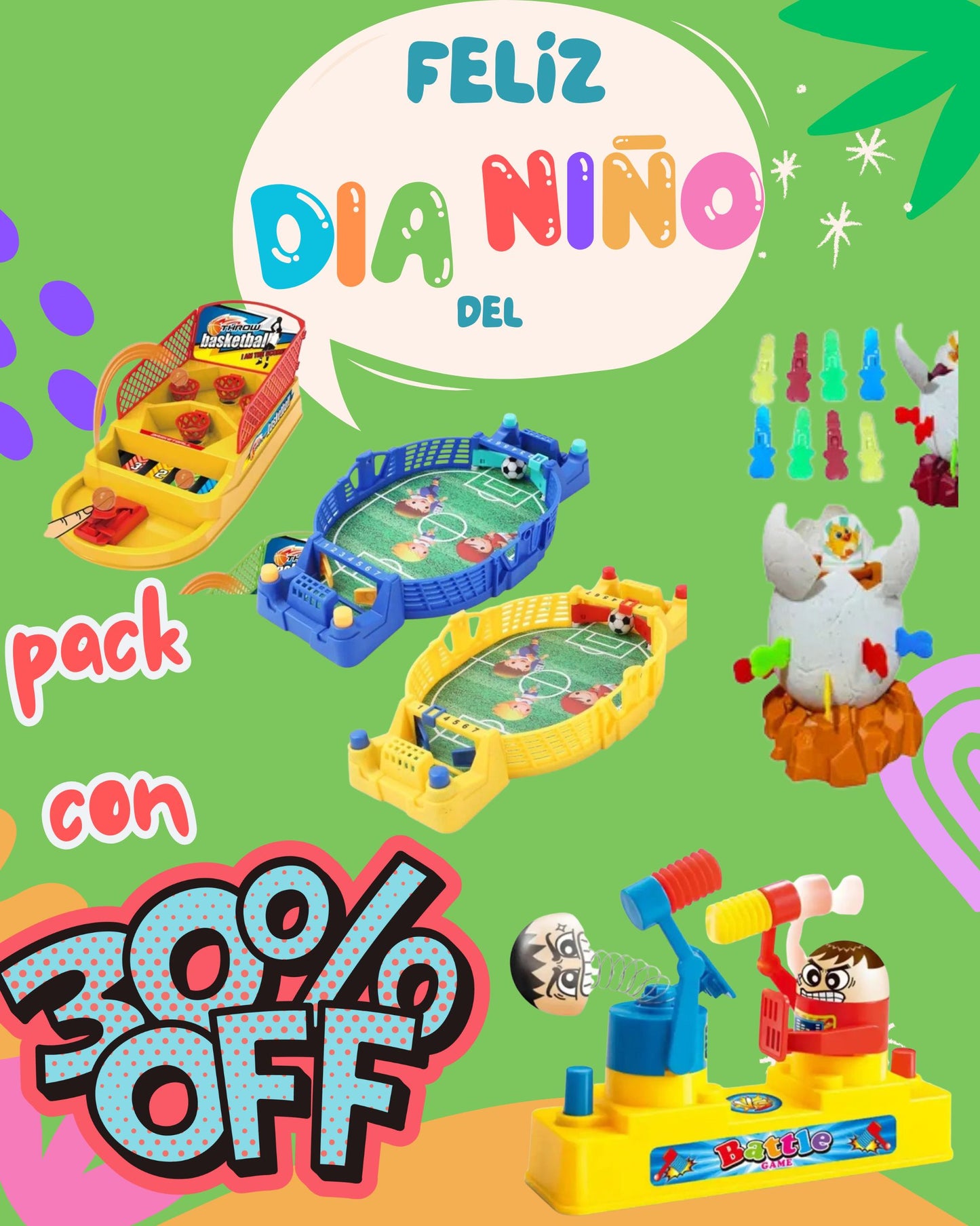 Pack día del niño mini deportes